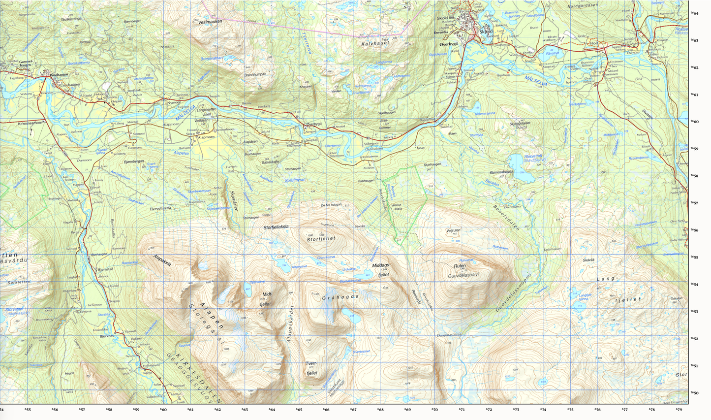 Veggkart Bardufoss og omegn