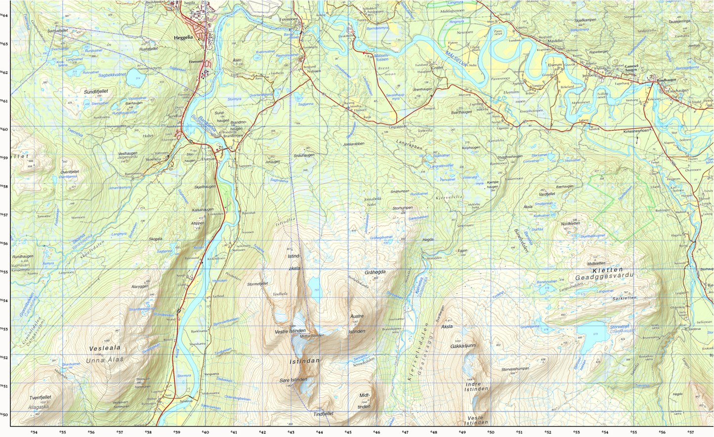Veggkart Bardufoss og omegn