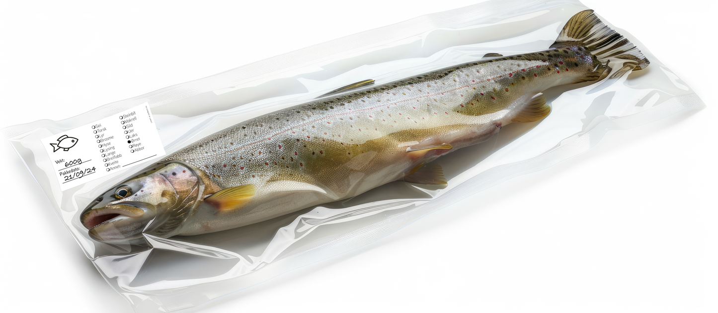 Klistremerker for merking av fisk