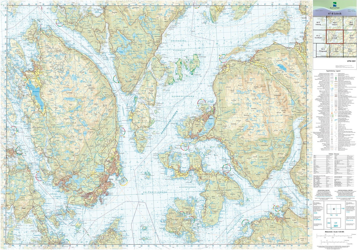 Kartverket N50 kartblad 07-B Leirvik