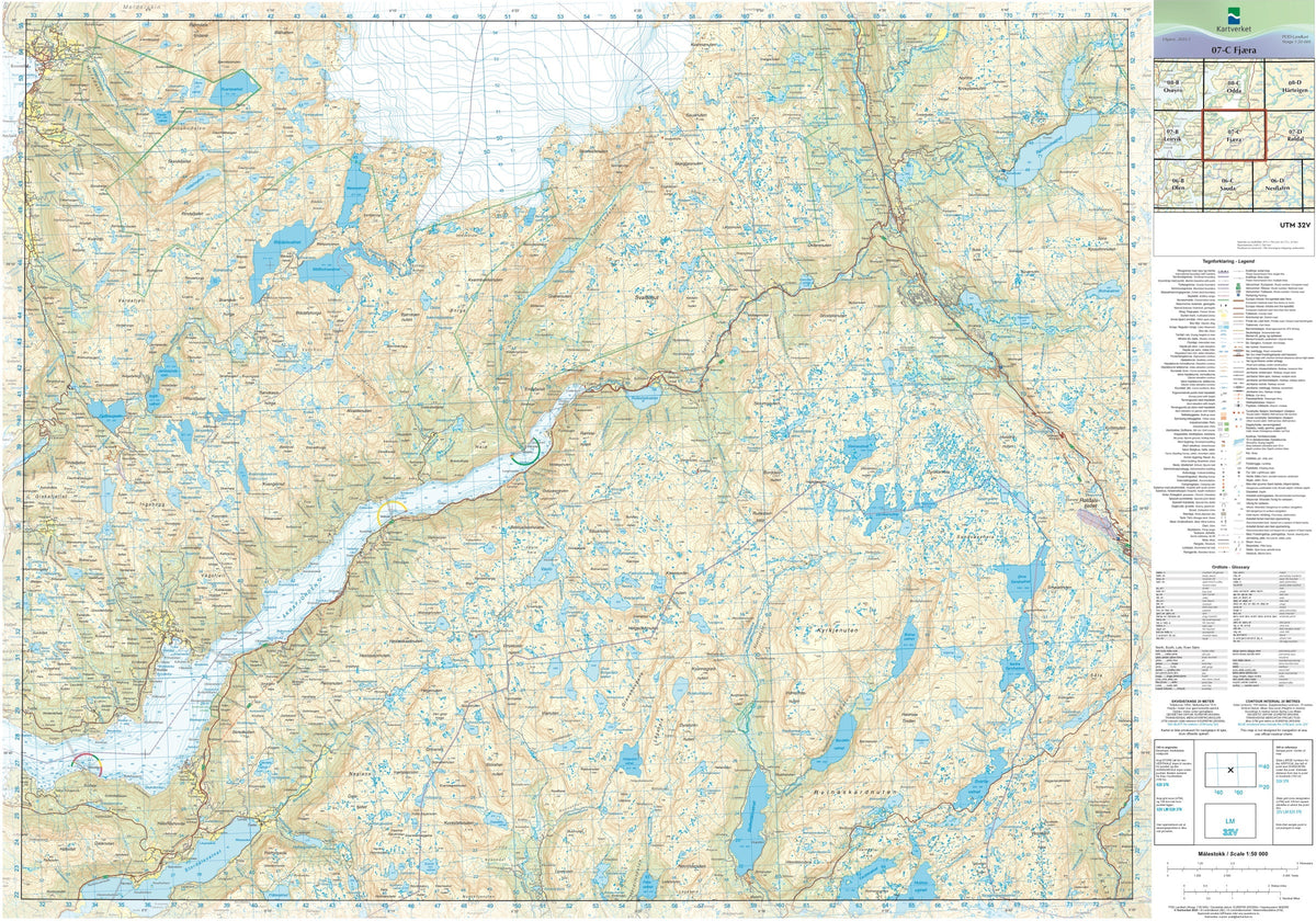 Kartverket N50 kartblad 07-C Fjæra