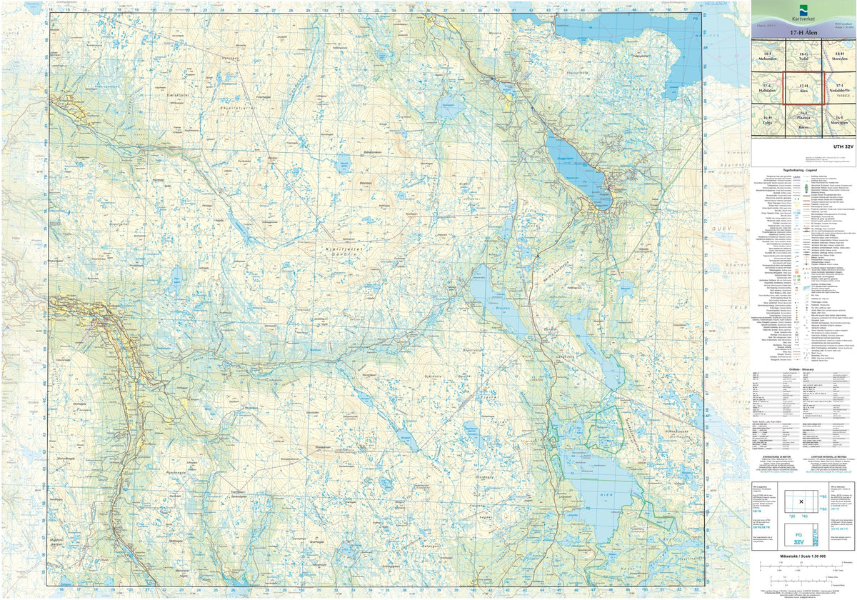 Kartverket N50 kartblad 17-H Ålen