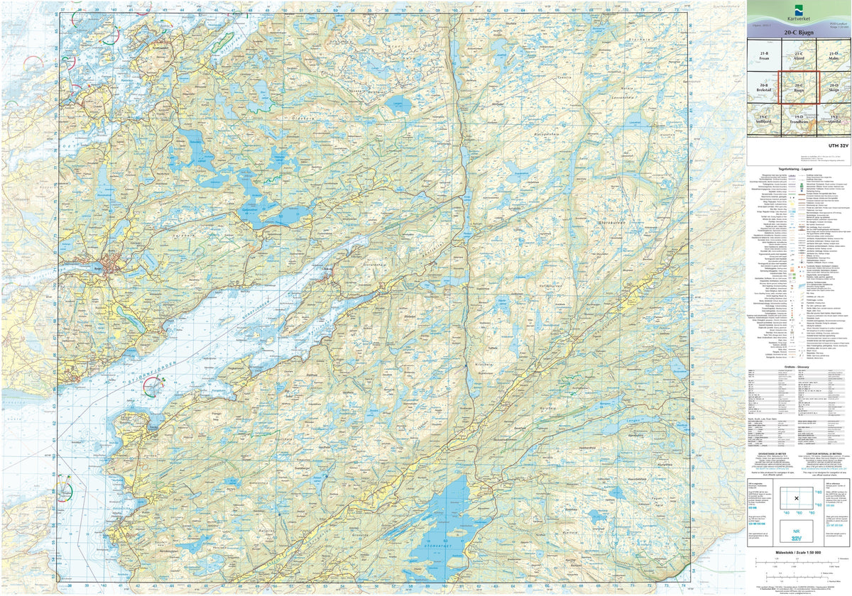 Kartverket N50 kartblad 20-C Bjugn