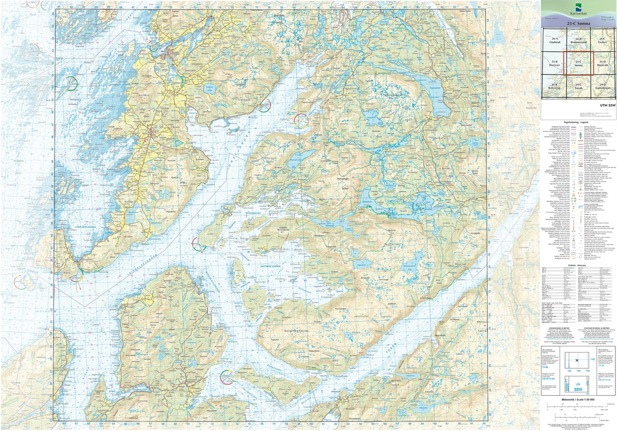 Kartverket N50 kartblad 25-C Sømna