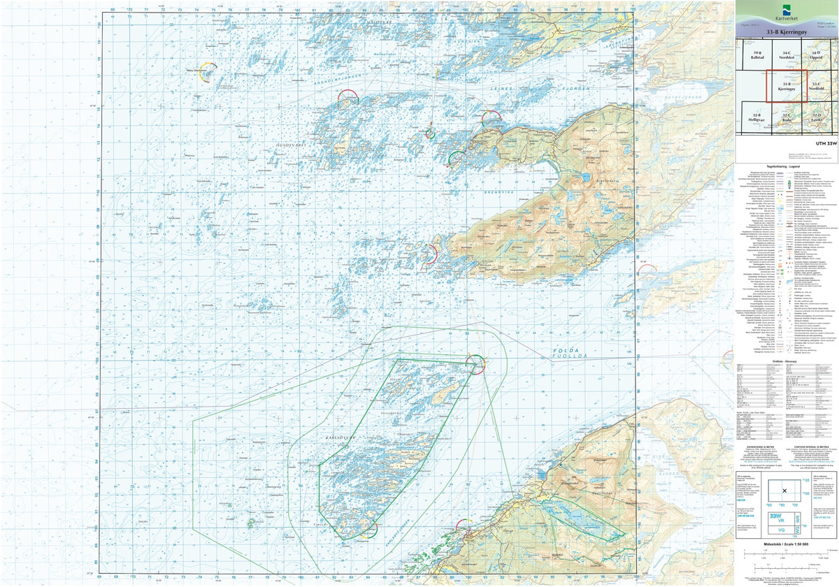 Kartverket N50 kartblad 33-B Kjerringøy