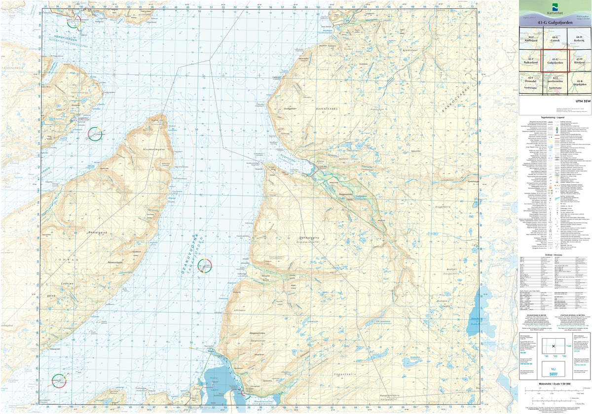 Kartverket N50 kartblad 43-G Gulgofjorden