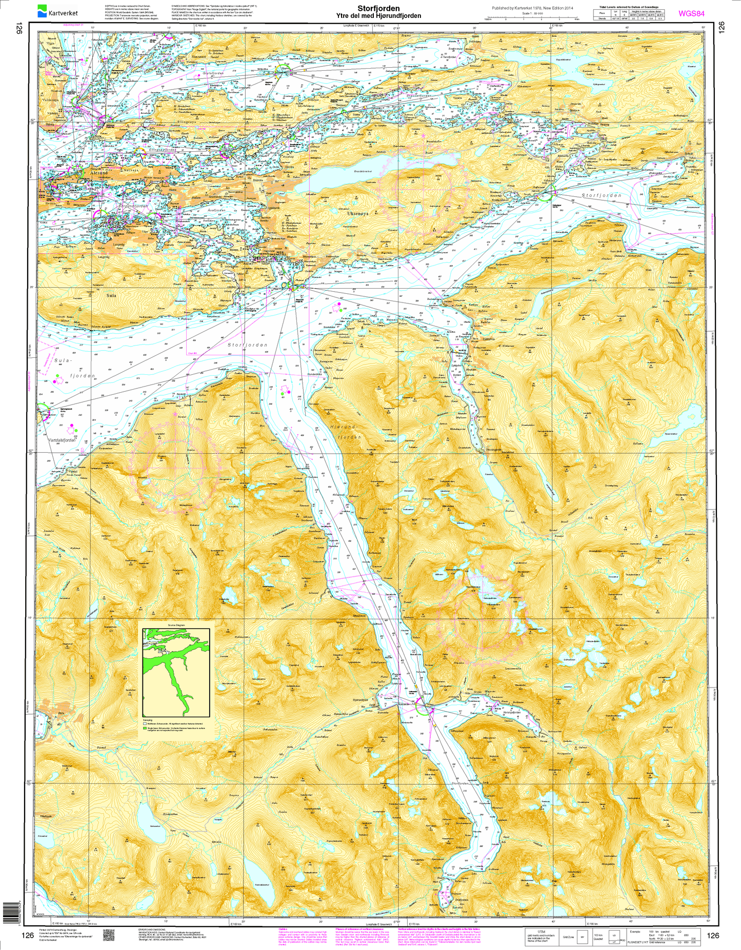 126 Storfjorden. Ytre del med Hjørundfjorden