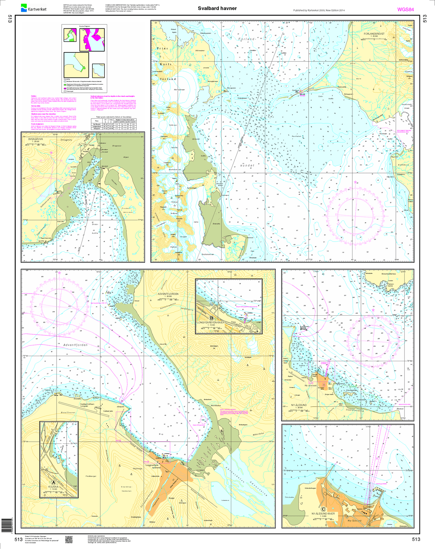 513 Svalbard havner: Sveagruva, Forlandsrevet, Adventfjorden, Ny Ålesund