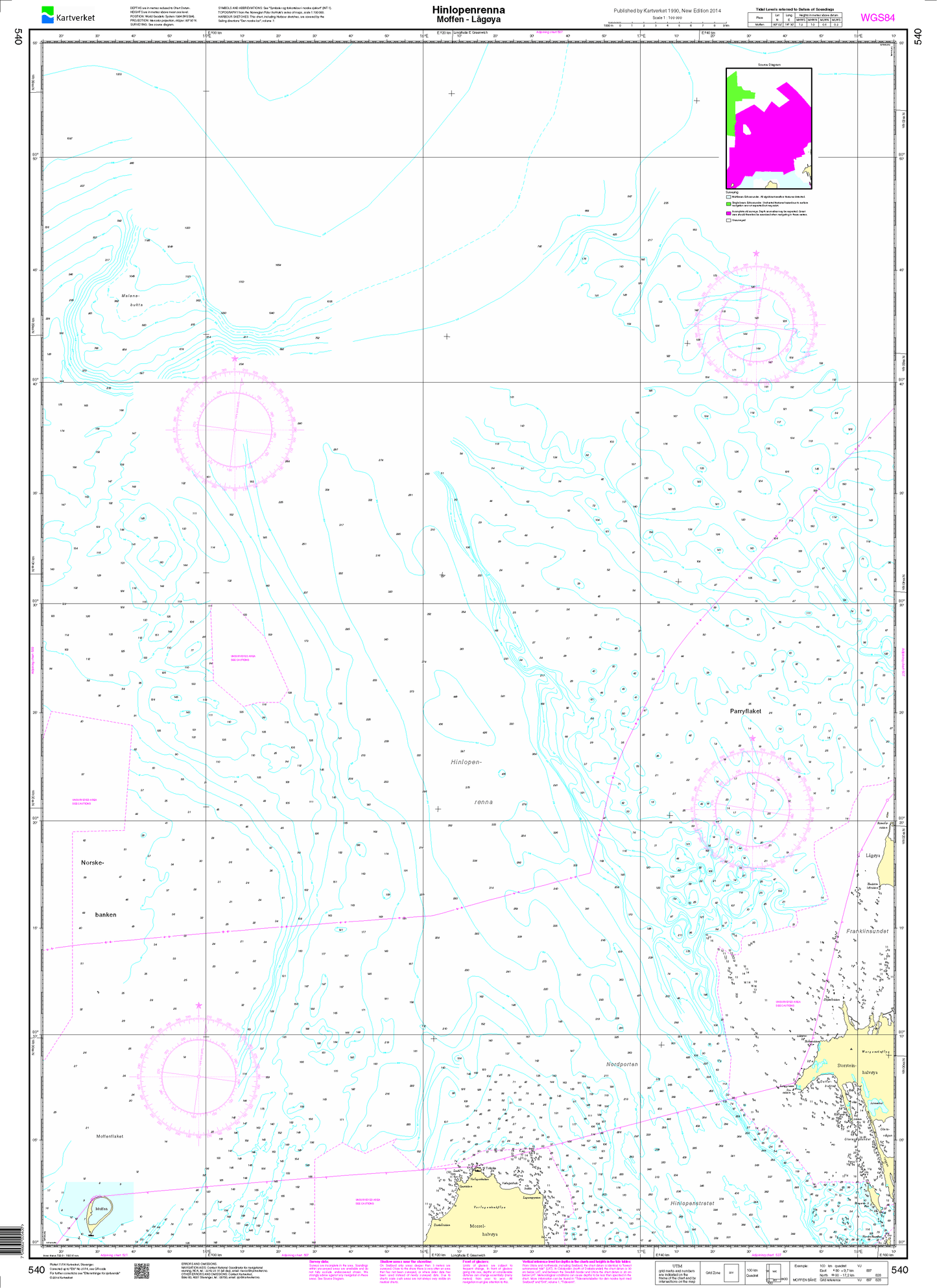 540 Hinlopenrenna. Moffen - Lågøya