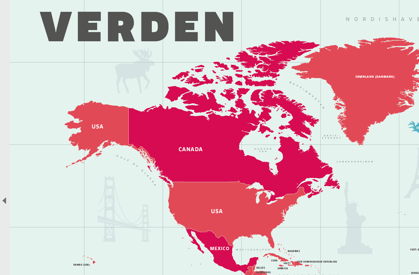 Wall sticker Verden USA og Cannade