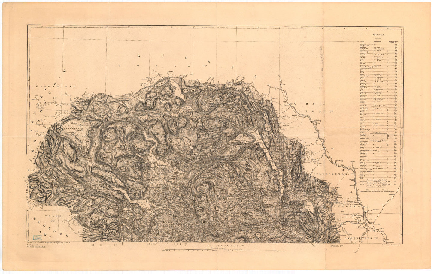 Kart over Bratsbergs amt (nord): Telemark
