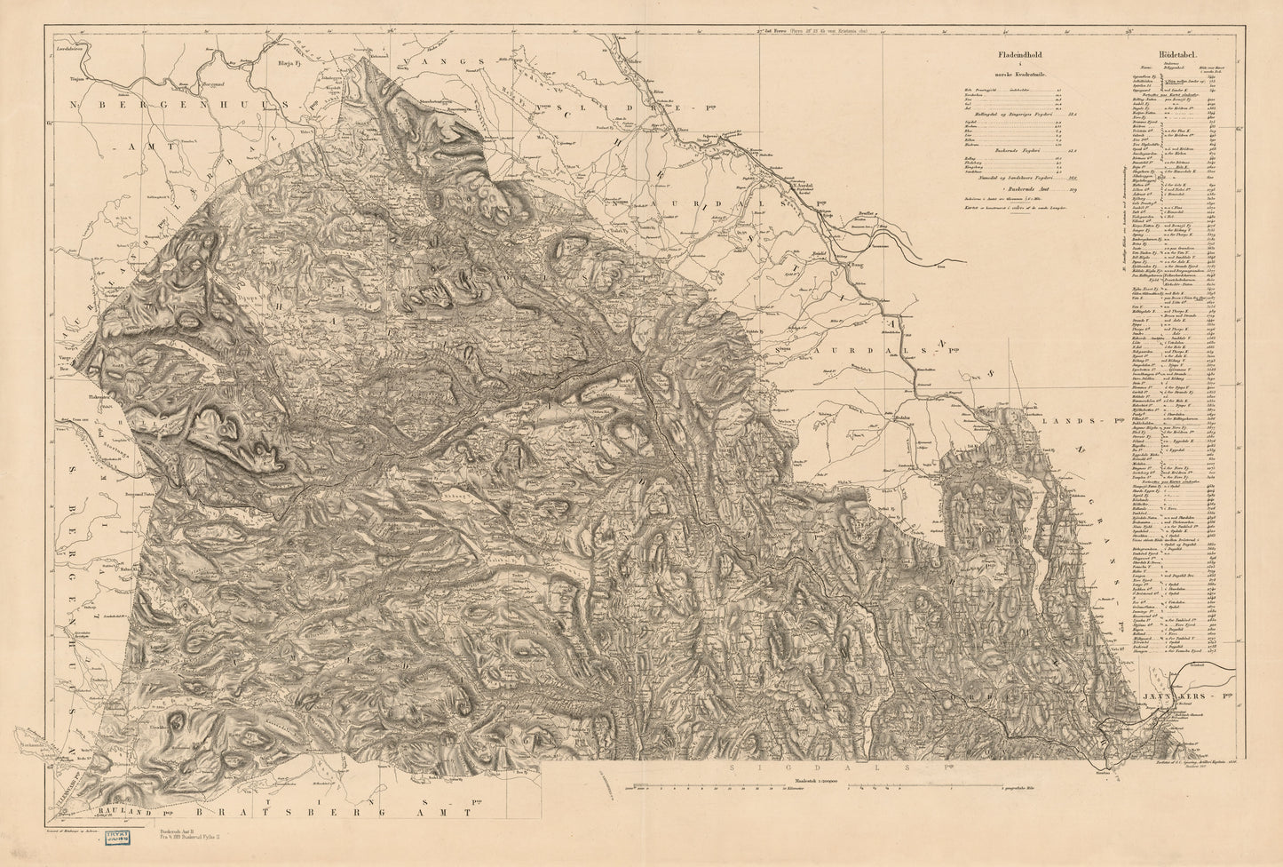 Kart over Buskerud amt (nord): Buskerud