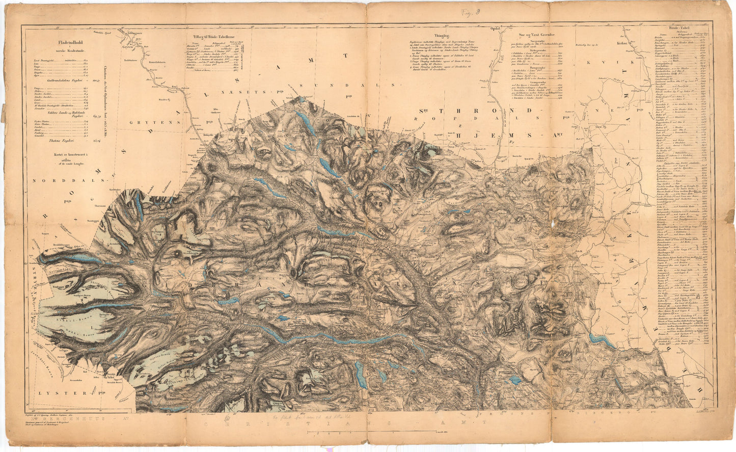 Kart over Kristians Amt (nordre): Oppland
