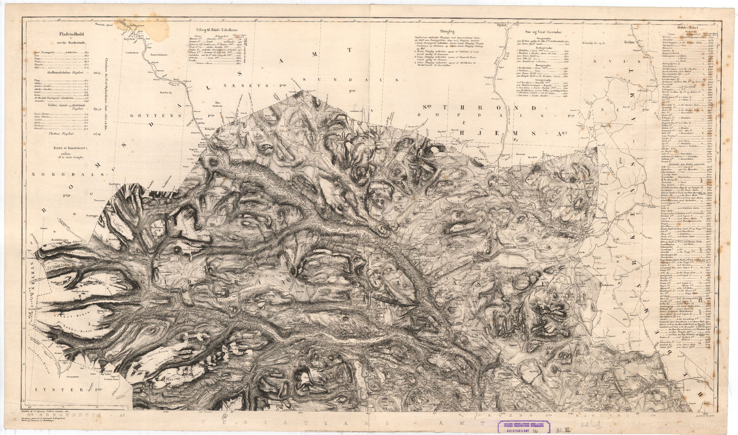 Kart over Kristians Amt (nordre): Oppland