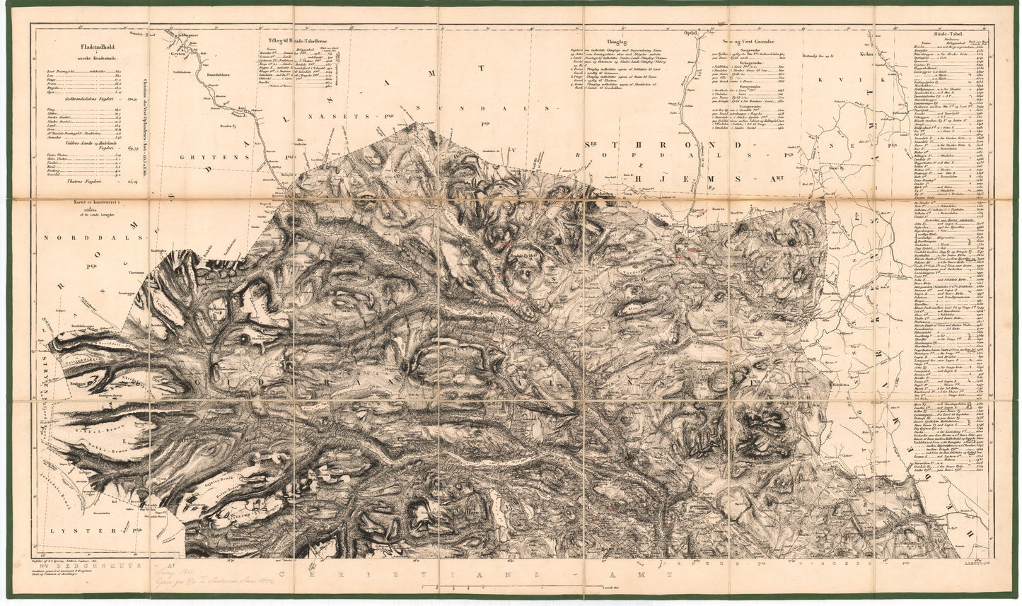 Kart over Kristians Amt (nordre): Oppland