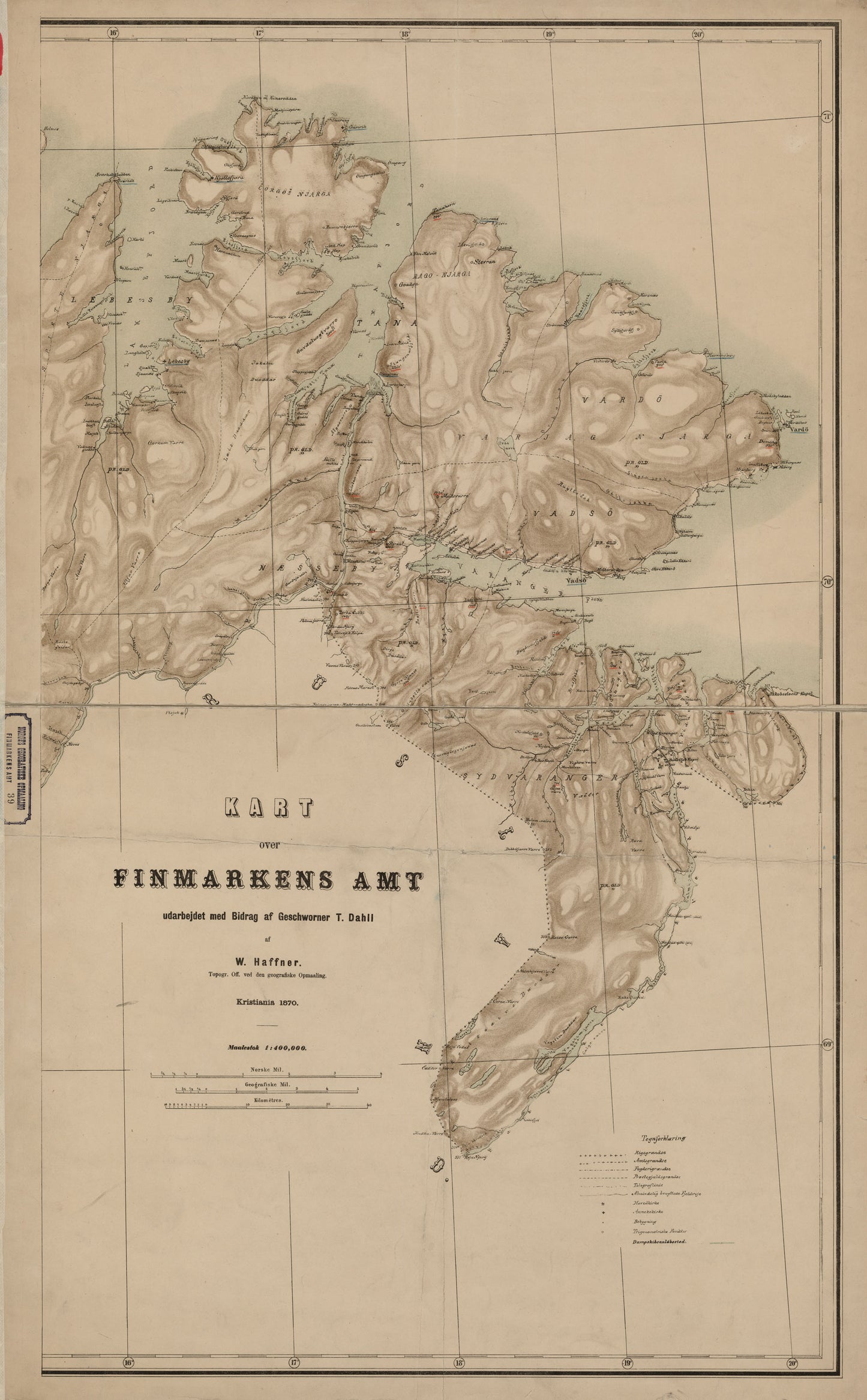 Kart over Finmarkens Amt: Finnmark