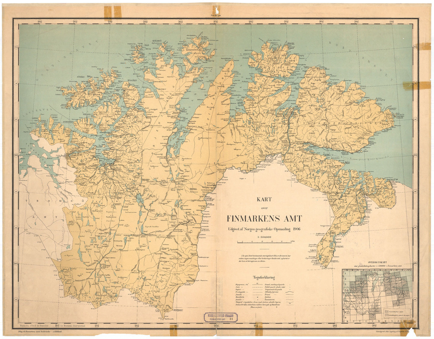 Kart over Finmarkens Amt: Finnmark