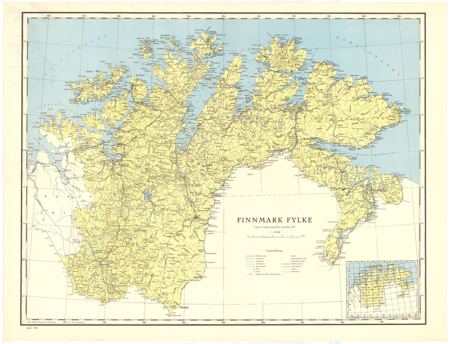 Kart over Finmarkens Amt: Finnmark