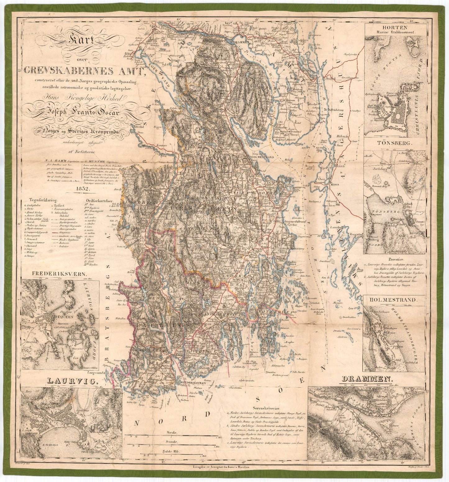 Kart over Grevskabernes Amt: Vestfold
