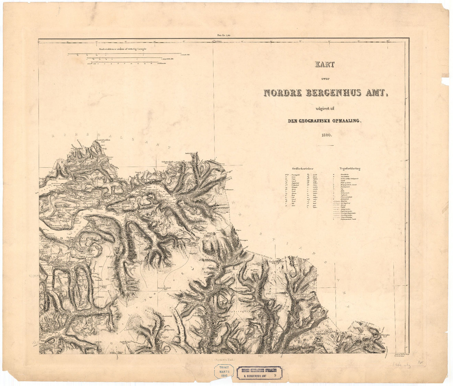 Kart over Nordre Bergenhus Amt (nø): Sogn og Fjordane