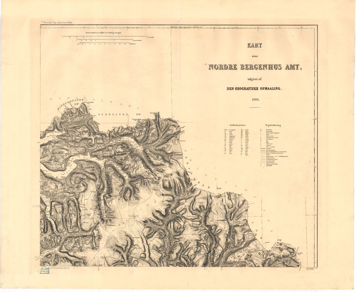 Kart over Nordre Bergenhus Amt (nø): Sogn og Fjordane