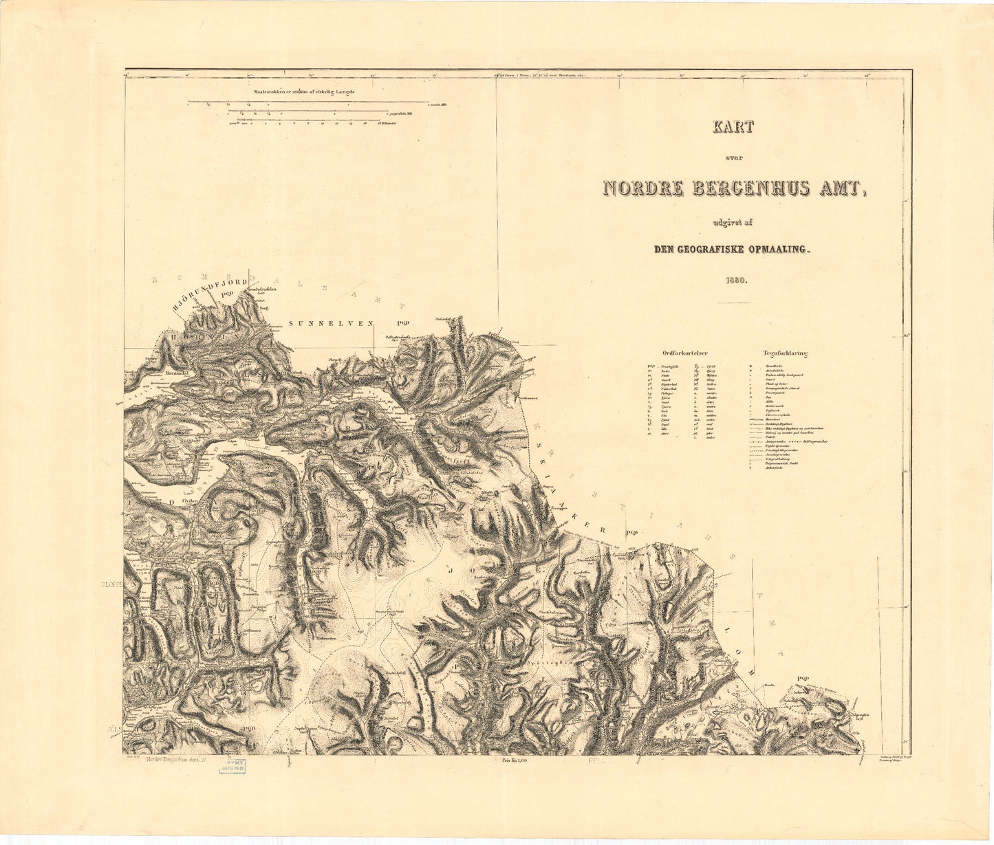 Kart over Nordre Bergenhus Amt (nø): Sogn og Fjordane
