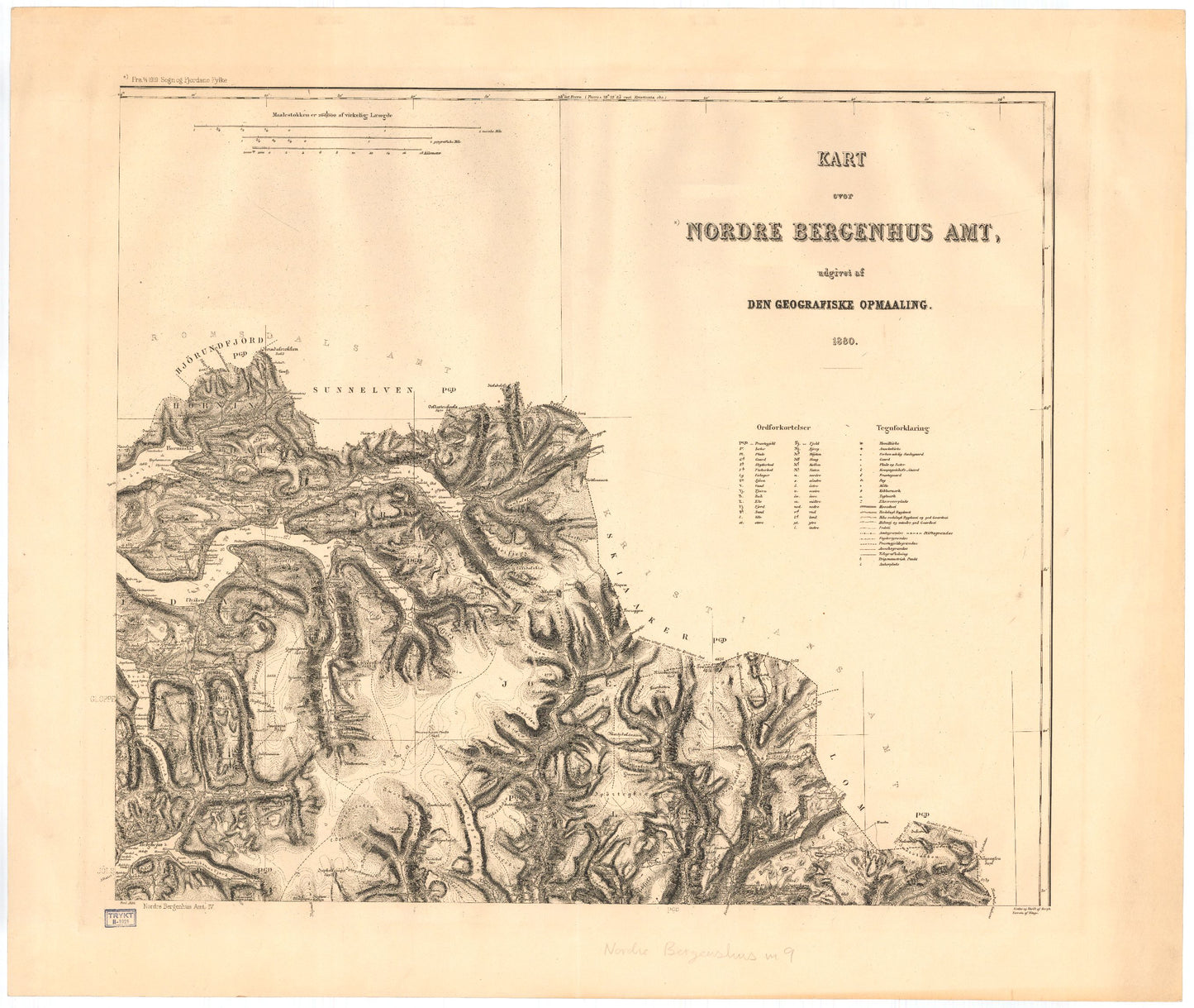 Kart over Nordre Bergenhus Amt (nø): Sogn og Fjordane