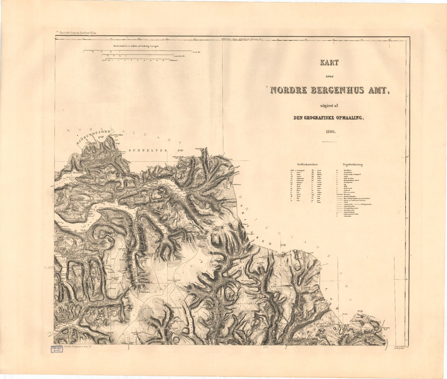 Kart over Nordre Bergenhus Amt (nø): Sogn og Fjordane