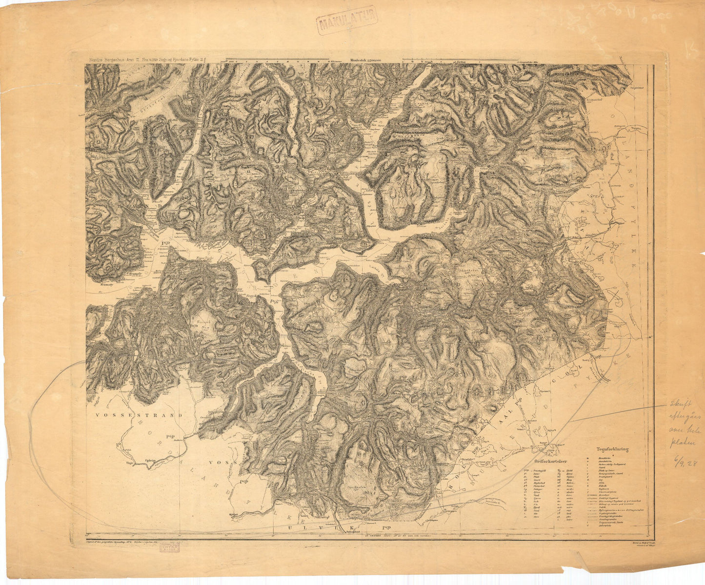 Kart over Nordre Bergenhus Amt (sø): Sogn og Fjordane