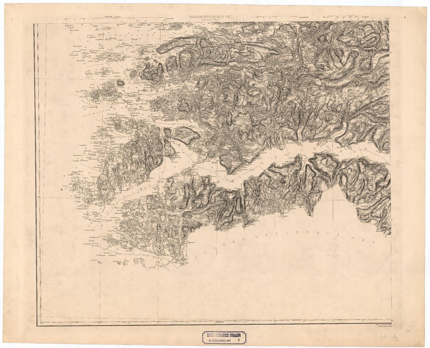 Kart over Nordre Bergenhus Amt (sv): Sogn og Fjordane