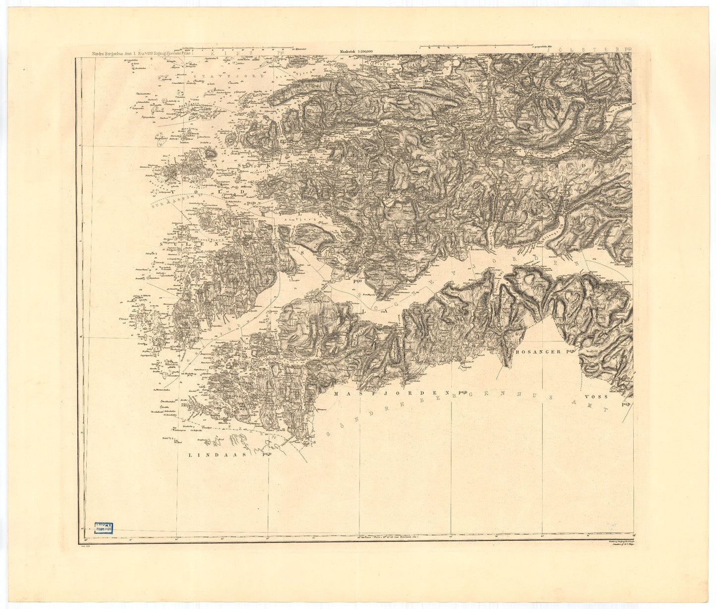 Kart over Nordre Bergenhus Amt (sv): Sogn og Fjordane