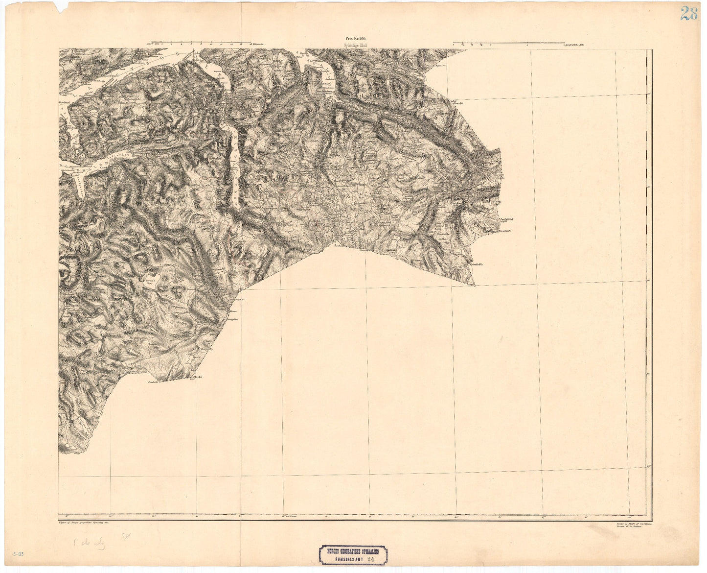 Kart over Romsdals Amt (sø): Møre og Romsdal