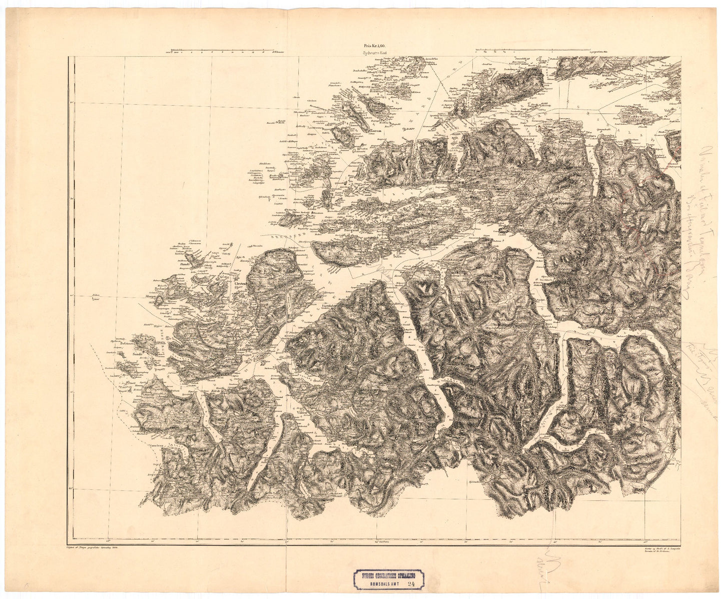 Kart over Romsdals Amt (sv): Møre og Romsdal