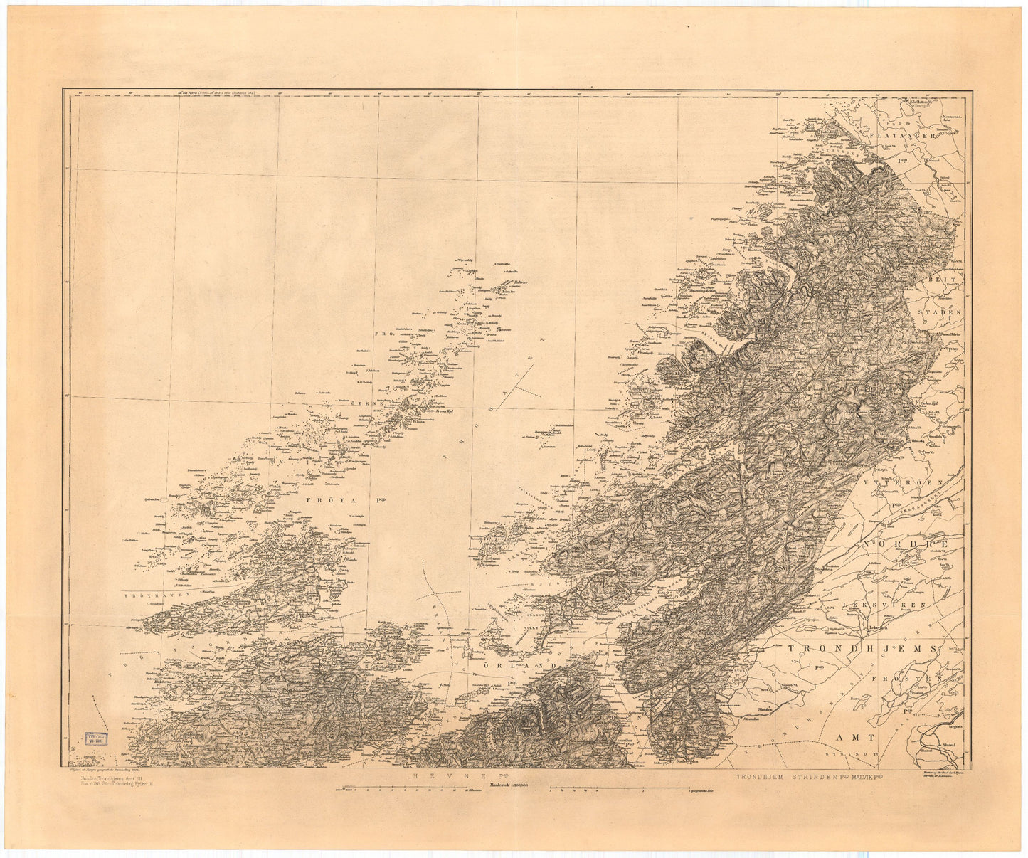 Kart over Søndre Trondhjems Amt: Sør-Trøndelag