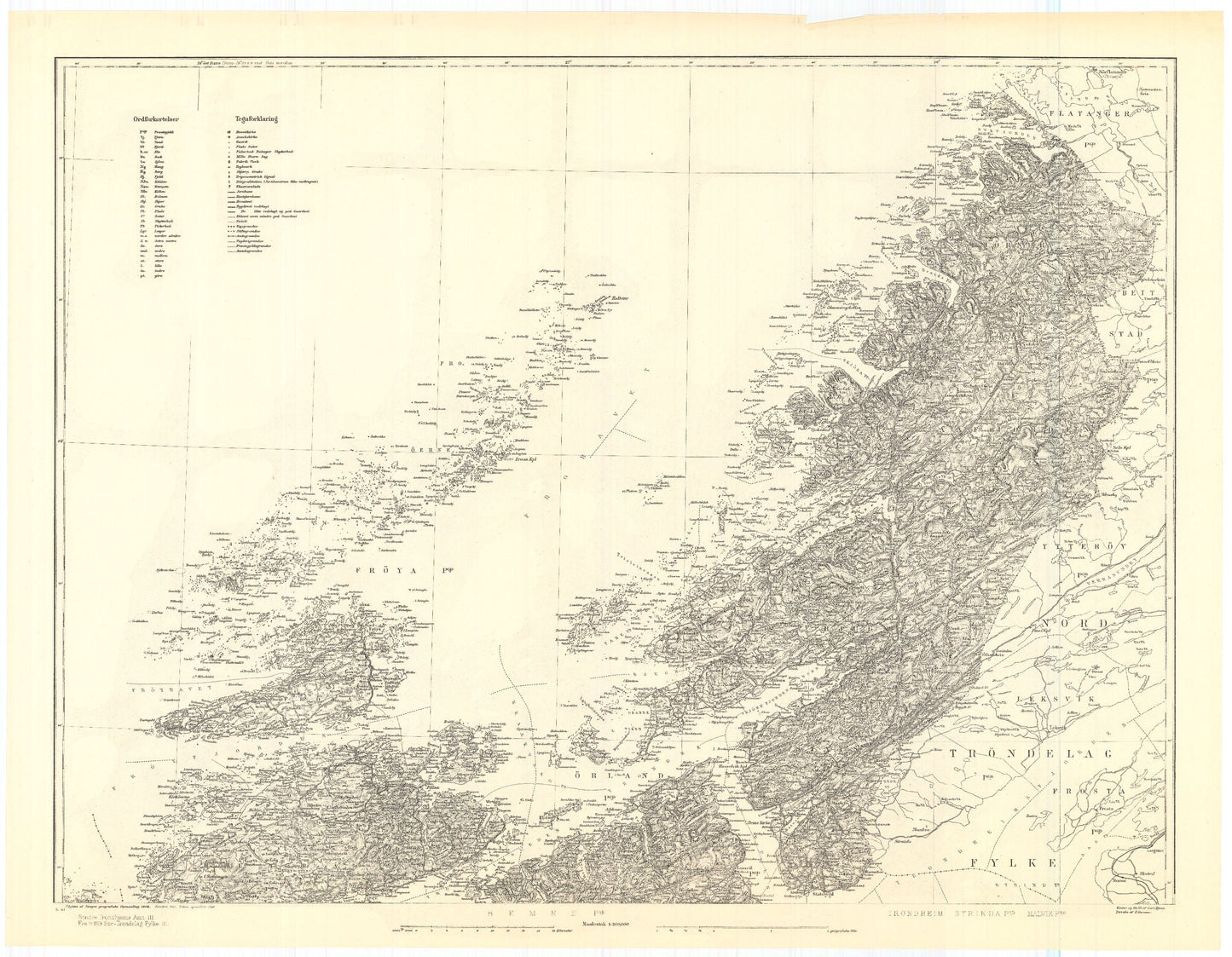 Kart over Søndre Trondhjems Amt: Sør-Trøndelag