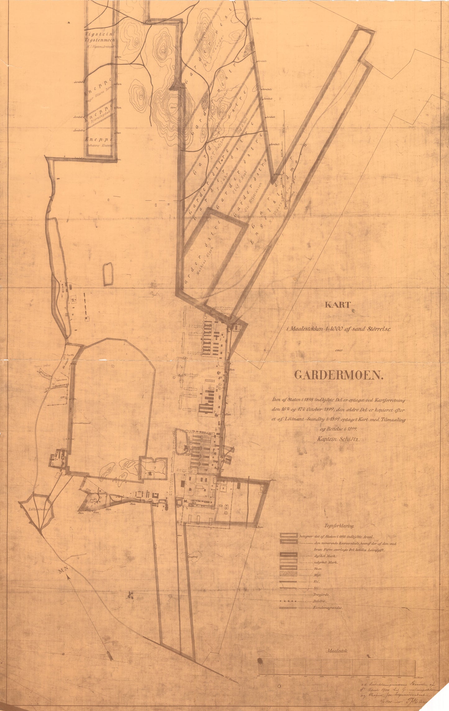 Akershus amt nr 119 sør 1: Kart over Gardermoen i 1:4000: Akershus