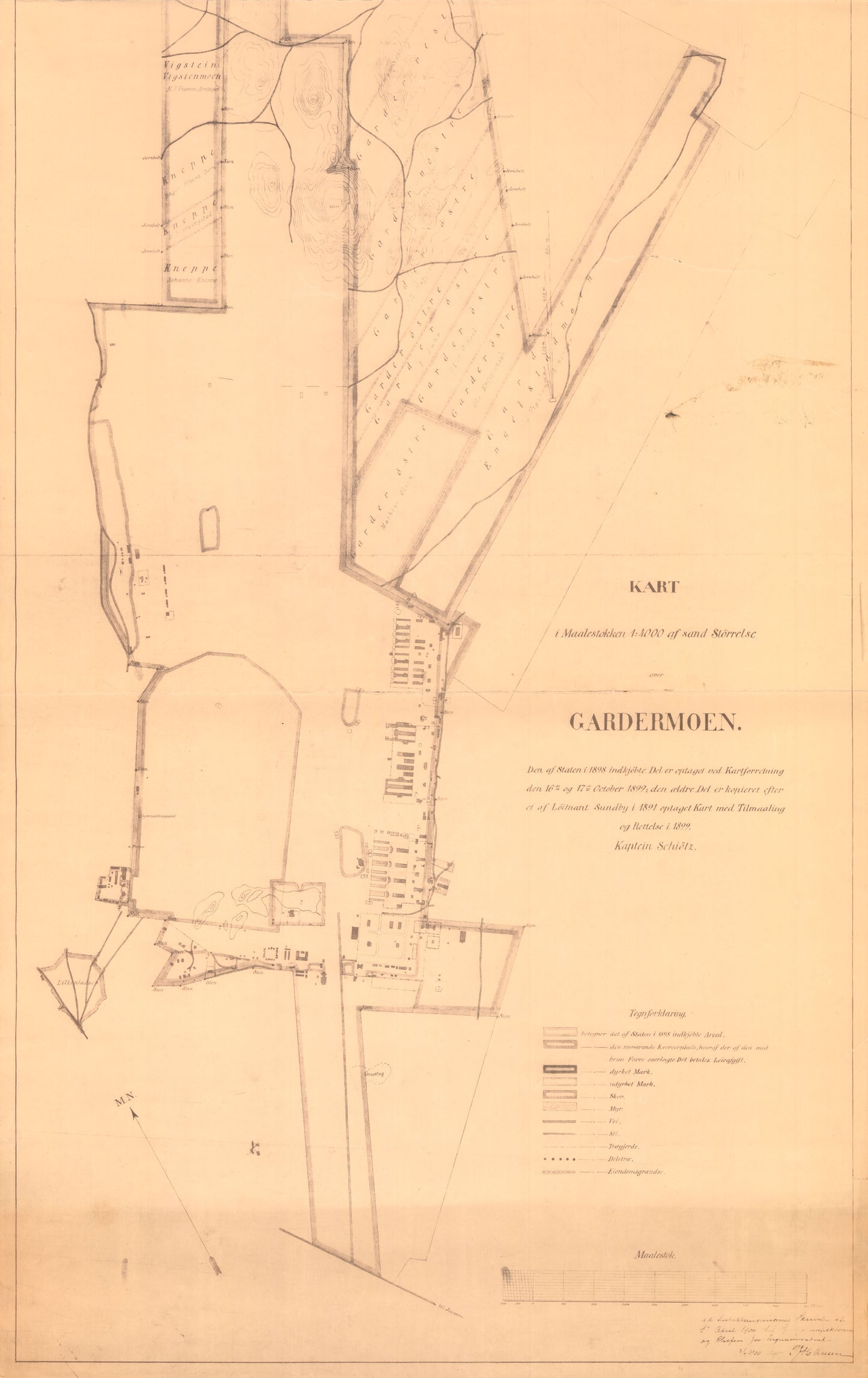 Akershus amt nr 119 sør 2: Kart over Gardermoen i 1:4000: Akershus
