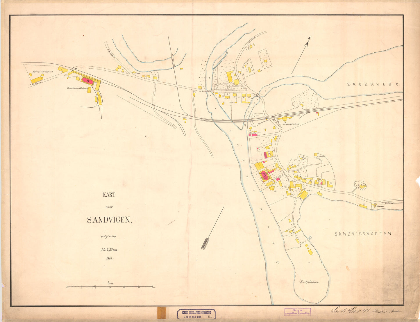 Akershus amt nr 61: Kart over Sandvigen: Akershus