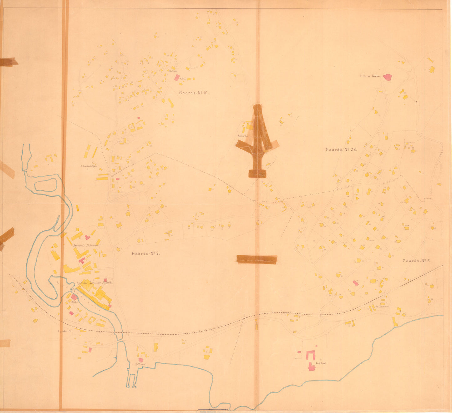 Akershus amt nr 76 vest: Kart over strækningen Skøien - Lysaker: Akershus