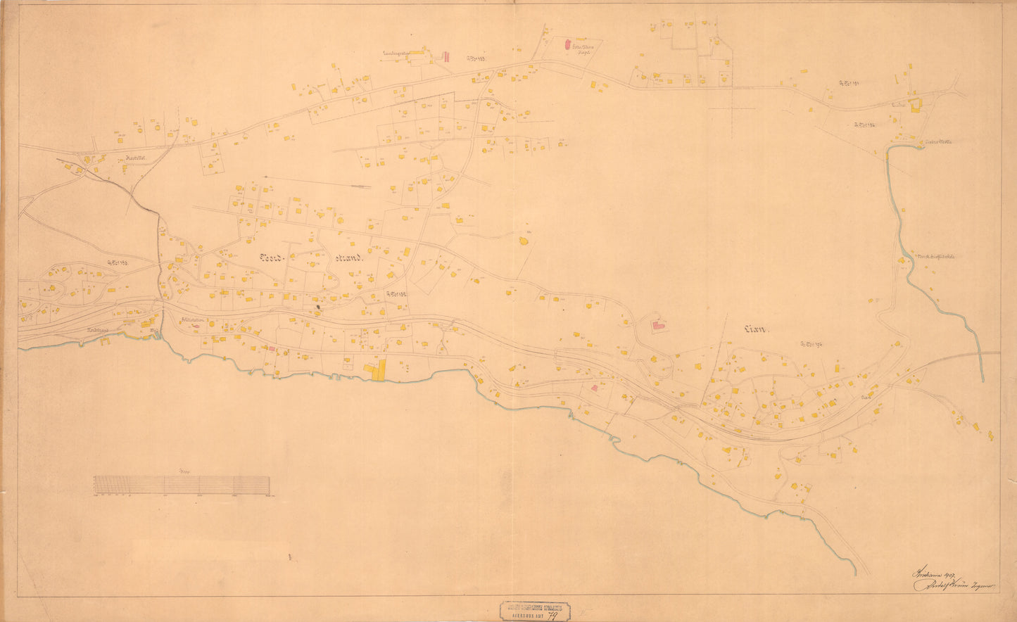 Akershus amt nr 79 øst: Kart over strækningen Bækkelaget; Nordstrand og Ljan: Akershus