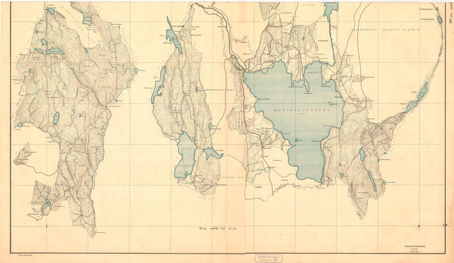 Akershus amt nr 85 sør: Oversiktskart over Kristiania kommunes skogeiendommer i Aker: Akershus