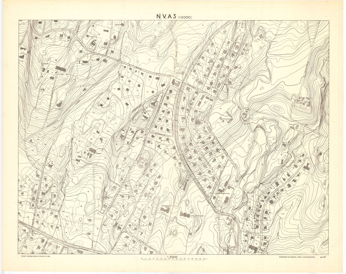 Akershus amt nr 87a-NV-A3b: Kart over Akers herred; søndre del: Akershus | Oslo