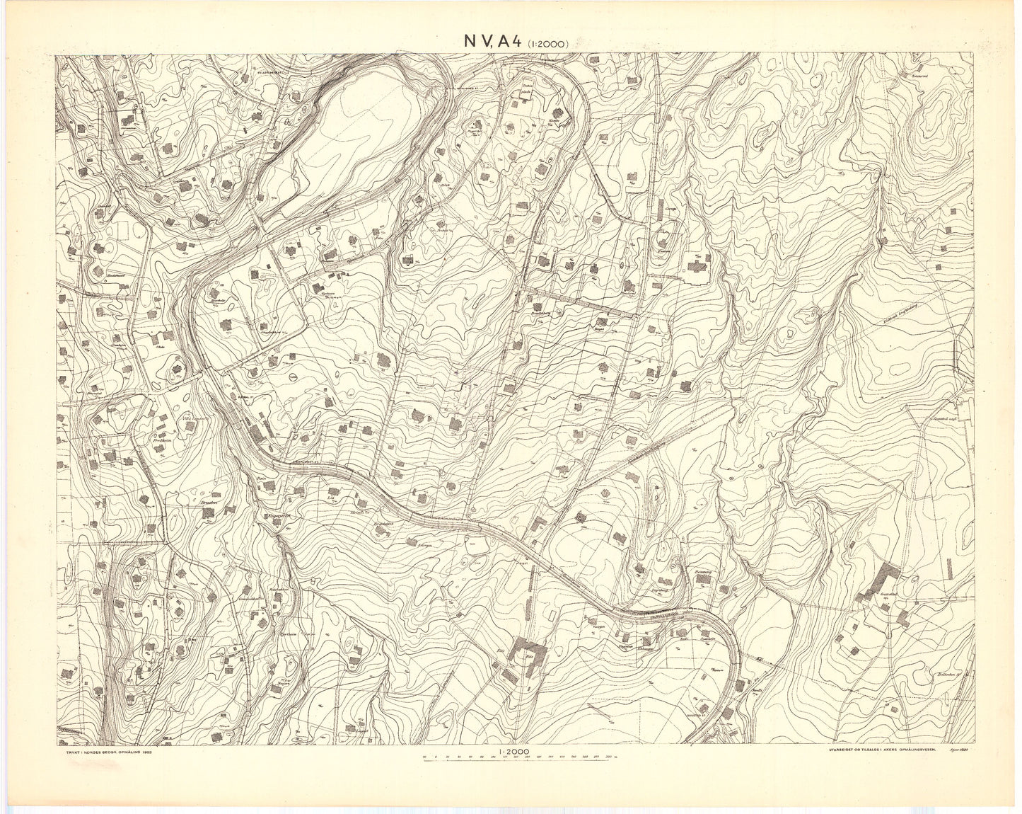 Akershus amt nr 87a-NV-A4: Kart over Akers herred; søndre del: Akershus | Oslo