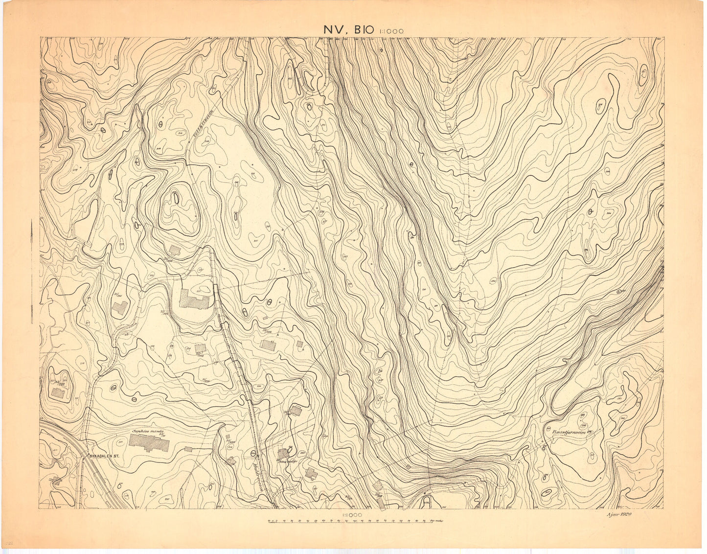 Akershus amt nr 87a-NV-B10: Kart over Akers herred; søndre del: Akershus | Oslo