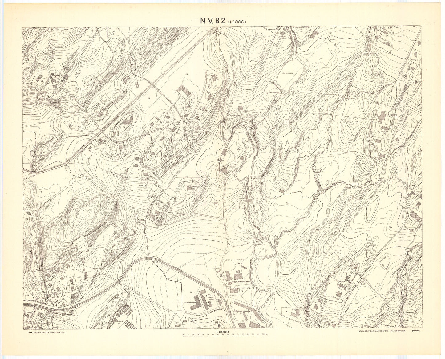 Akershus amt nr 87a-NV-B2: Kart over Akers herred; søndre del: Akershus | Oslo