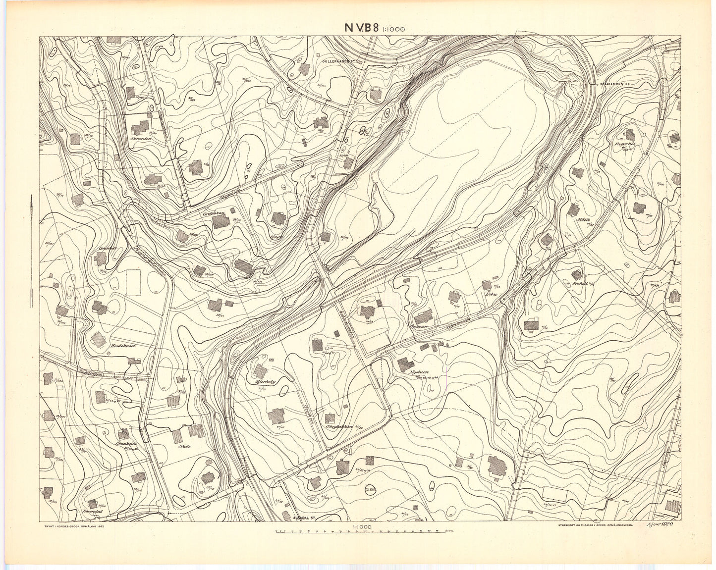 Akershus amt nr 87a-NV-B8: Kart over Akers herred; søndre del: Akershus | Oslo