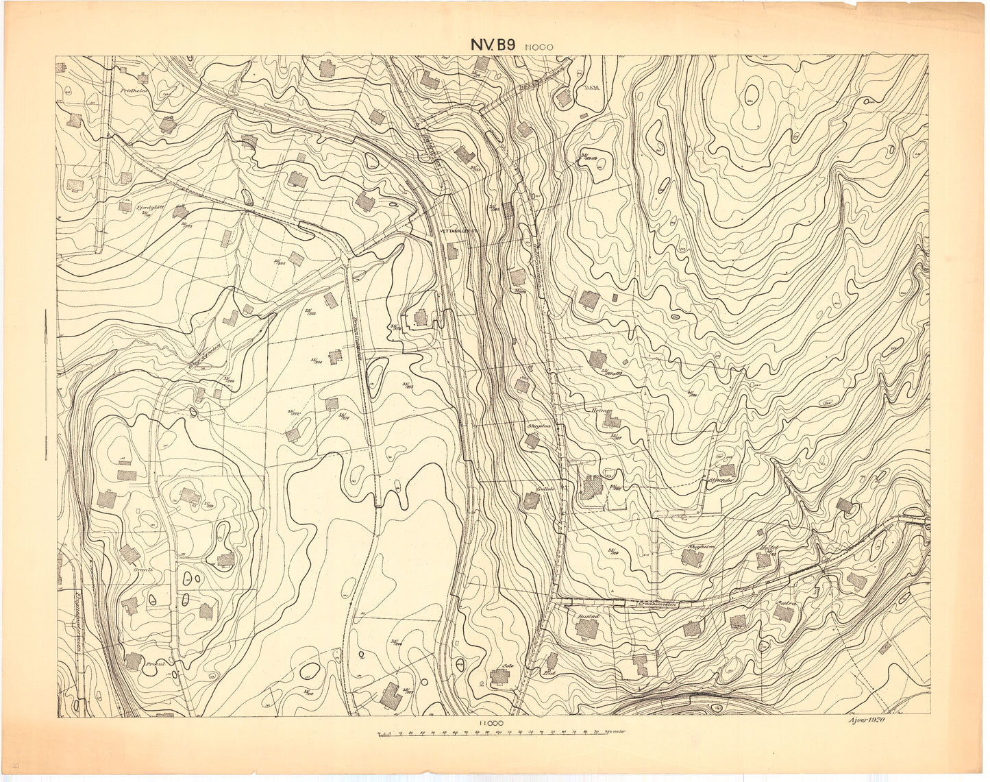 Akershus amt nr 87a-NV-B9: Kart over Akers herred; søndre del: Akershus | Oslo
