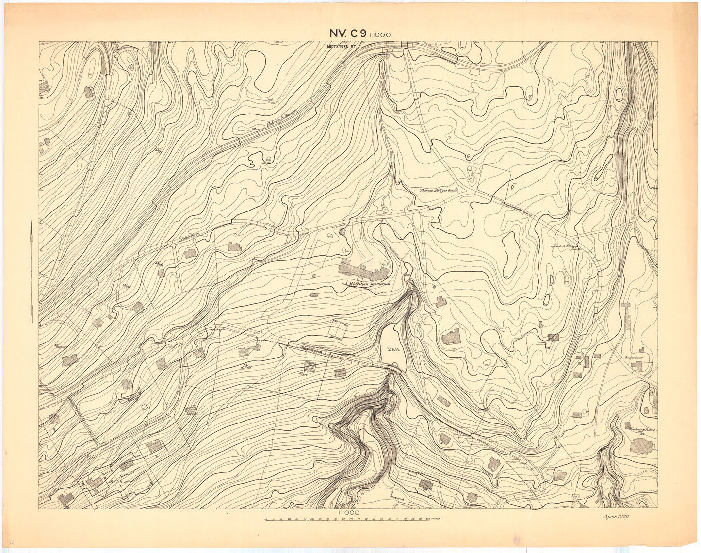 Akershus amt nr 87a-NV-C9: Kart over Akers herred; søndre del: Akershus | Oslo