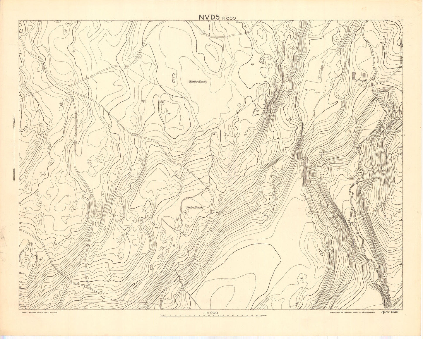 Akershus amt nr 87a-NV-D5: Kart over Akers herred; søndre del: Akershus | Oslo