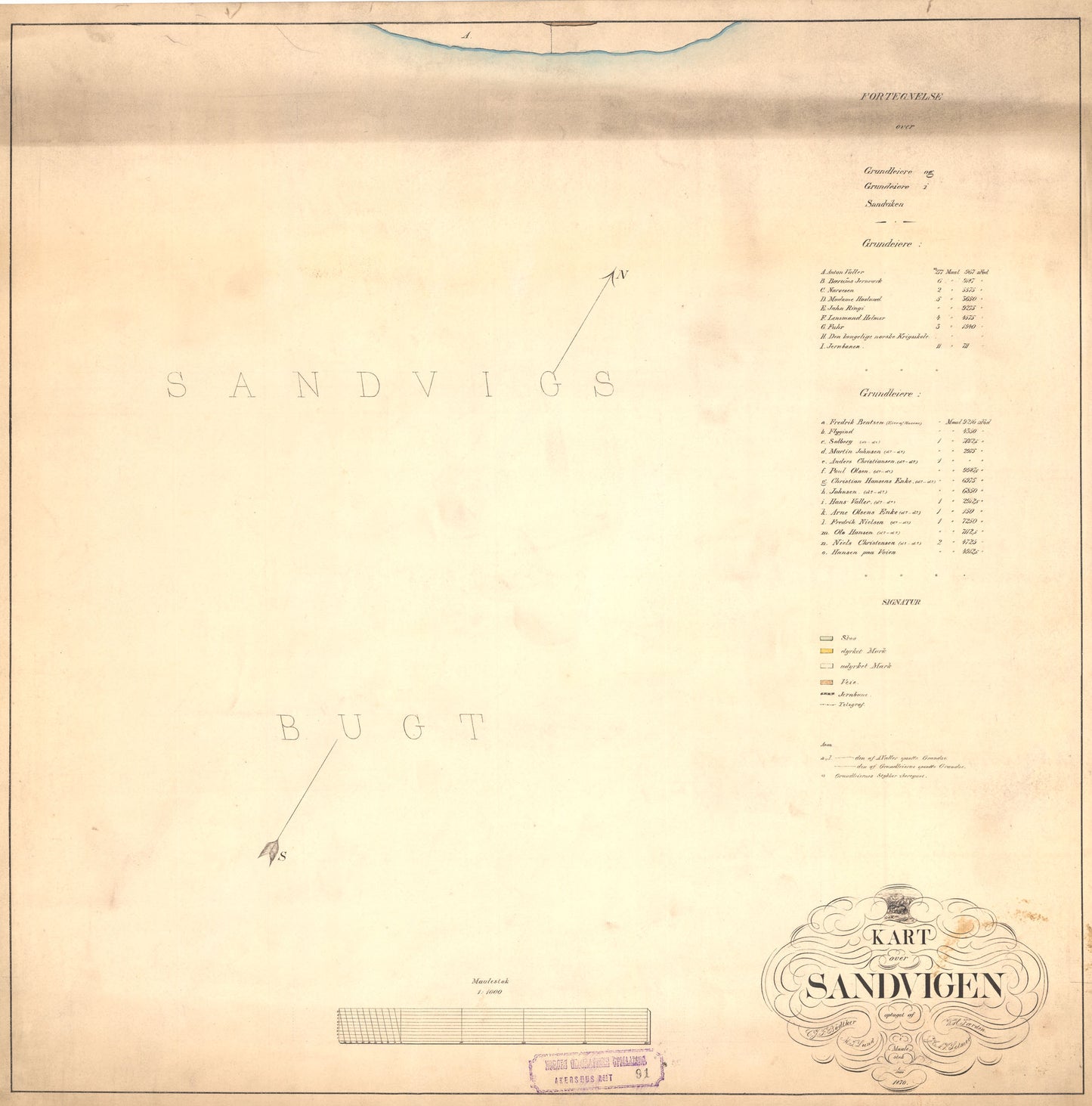 Akershus amt nr 91-1: Kart over Sandvigen: Akershus